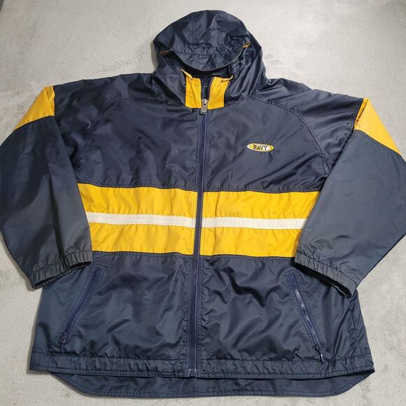 Gear For Sports Other - Gear For Sports Jacket Navy Football Mens XL Blue Yellow Hooded Full Zip Mesh